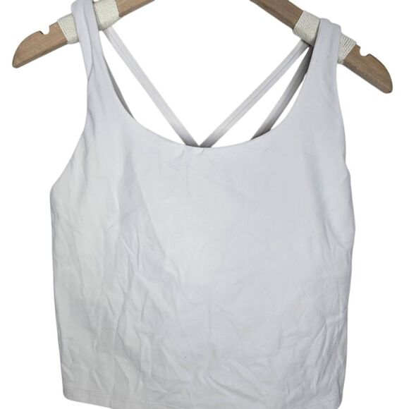 HeyNuts Longline Size Small Wirefree Sports Bra Workout Tank Top Gym White - Picture 2 of 4